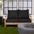 Solid Outdoor Loveseat Pillow and Cushion Set - 22.5" - Black