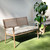 Geometric Rectangular Outdoor Bench Cushion - 42" - Beige