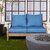 4-Piece Seating Outdoor Loveseat Pillow and Cushion Set - 29" - Blue