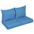 4-Piece Textured Outdoor Patio Loveseat Cushion and Pillow Set - 27" - Blue