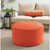 Solid Cylindrical Outdoor Ottoman Pouf - 30" - Orange