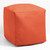 Solid Square Outdoor Ottoman Pouf - 17" - Orange