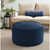 Solid Cylindrical Outdoor Ottoman Pouf - 30" - Blue