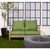 4-Piece Solid Outdoor Loveseat Pillow and Cushion Set - 23.5" - Green