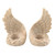 Angel Wings Tealight Holders - 7.5" - Beige - Set of 2