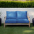 Solid Outdoor Patio Loveseat Pillow and Cushion Set - 30" - Blue