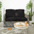 4-Piece Outdoor Loveseat Cushion Set - 23.5" - Black