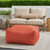 Solid Square Outdoor Bean Pouf Ottoman - 30" - Orange