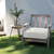 Striped Corded Deep Outdoor Seating Cushion - 25" - Gray and White
