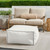Solid Square Outdoor Bean Pouf Ottoman - 30" - Cream