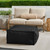 Solid Square Outdoor Bean Pouf Ottoman - 30" - Black