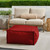 Solid Square Outdoor Bean Pouf Ottoman - 30" - Red