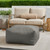 Solid Square Outdoor Patio Bean Pouf Ottoman - 30" - Gray