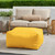 Solid Square Outdoor Patio Bean Pouf Ottoman - 30" - Yellow