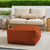 Square Outdoor Patio Bean Pouf Ottoman - 30" - Rust Brown