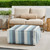 Striped Square Outdoor Patio Bean Pouf Ottoman - 30" - Blue and Gray