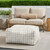 Geometric Square Outdoor Patio Bean Pouf Ottoman - 30" - Beige