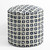Geometric Cylindrical Outdoor Patio Bean Pouf Ottoman - 20" - Blue