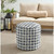 Geometric Cylindrical Outdoor Patio Bean Pouf Ottoman - 20" - Blue