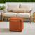 Square Outdoor Patio Bean Pouf Ottoman - 17" - Rust Brown