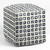 Geometric Cuboid Outdoor Patio Bean Pouf Ottoman - 17" - Blue