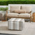 Striped Square Outdoor Bean Pouf Ottoman - 23" - Brown and White