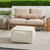 Square Outdoor Patio Bean Pouf Ottoman - 23" - Beige