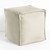Solid Cuboid Outdoor Patio Bean Pouf Ottoman - 17" - Beige