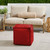 Square Outdoor Patio Bean Pouf Ottoman - 17" - Red