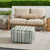 Striped Square Outdoor Patio Bean Pouf Ottoman - 23" - Multicolor