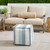 Striped Square Outdoor Patio Bean Pouf Ottoman - 17" - Blue and Gray