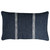 Striped Corded Outdoor Lumbar Throw Pillow - 24" - Blue and White