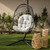Geometric Outdoor Patio Egg Chair Cushion - 44" - Beige