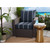 2-Piece Outdoor Corded Stripe Pillow and Cushion Set - 25" - Blue and White