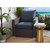 2-Piece Solid Deep Seating Corded Outdoor Patio Chair Pillow and Cushion Set - 29" - Blue
