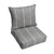 2-Piece Striped Deep Seating Outdoor Patio Chair Pillow and Cushion Set - 23.5" - Gray and Beige