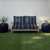 4-Piece Striped Outdoor Patio Loveseat Pillow and Cushion Set - 29" - Blue and White