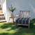 Striped Outdoor Patio Deep Seating Chair Cushion - 25" - Blue and White