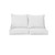 4-Piece Diamond Pattern Outdoor Patio Loveseat Pillow and Cushion Set - 22.5" - White