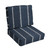 2-Piece Striped Square Corded Outdoor Patio Deep Seating Cushion Set - 22.5" - Blue and White