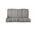 4-Piece Striped Square Outdoor Patio Loveseat Cushion Set - 25" - Gray and Beige