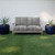 4-Piece Striped Outdoor Patio Loveseat Cushion Set - 29" - Gray and Beige