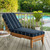Striped Outdoor Patio Chaise Lounge Cushion - 78" - Blue and White