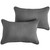 Solid Outdoor Patio Lumbar Throw Pillow - 24" - Gray - Set of 2