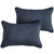 Solid Outdoor Patio Lumbar Throw Pillow - 24" - Blue - Set of 2