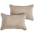 Solid Outdoor Patio Lumbar Throw Pillow - 24" - Beige - Set of 2