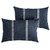 Striped Rectangular Outdoor Lumbar Throw Pillow - 18" - Blue and White - Set of 2