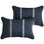 Striped Outdoor Patio Lumbar Throw Pillow - 24" - Blue and White - Set of 2
