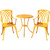 3-Piece Cast Aluminum Outdoor Bistro Set with LED Lights - 35" - Yellow