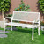 Quatrefoil Pattern Steel Outdoor Garden Bench - 50" - White